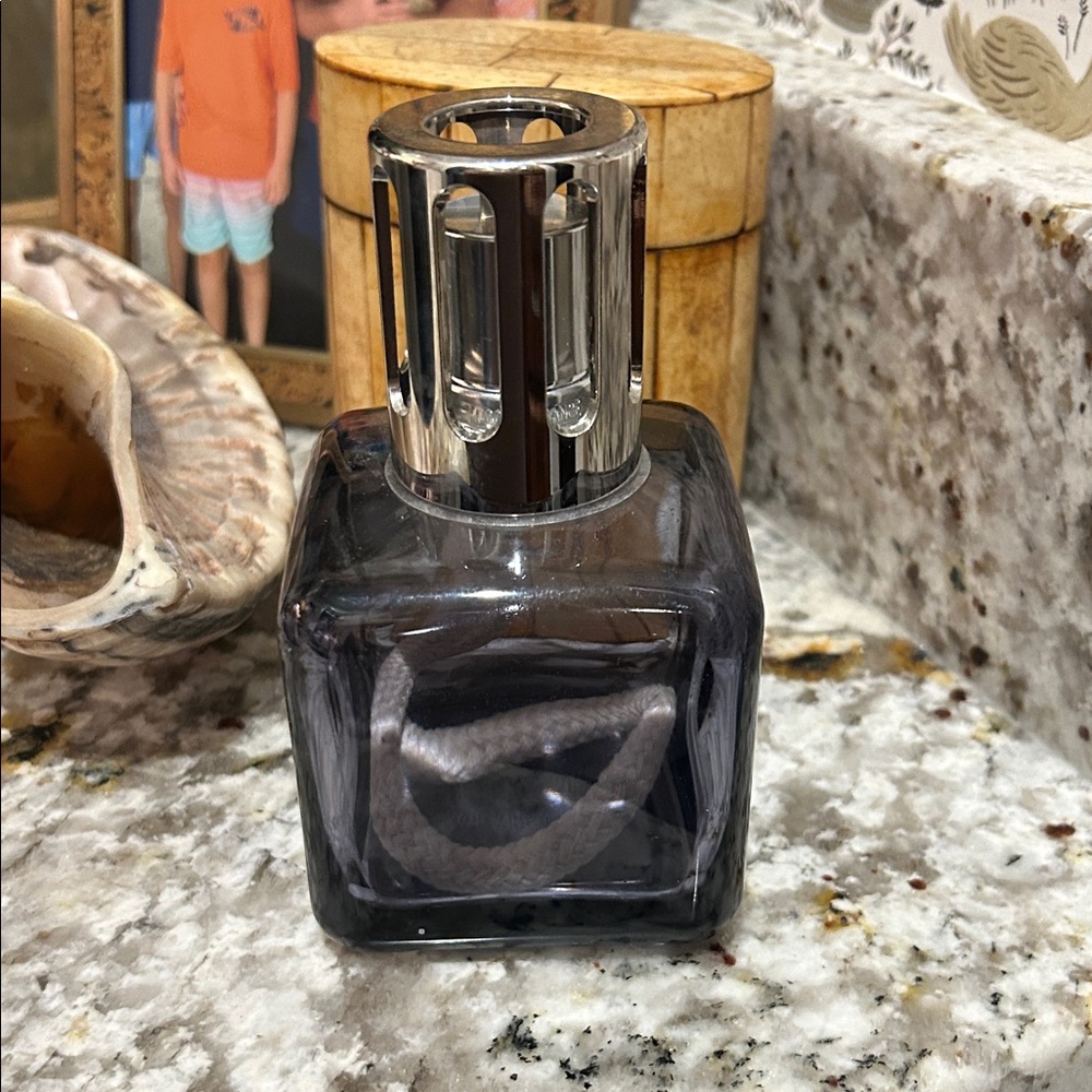 Used once … Maison Berger gray smoked glass lamp